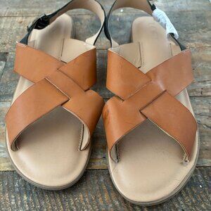 Loft Leather Upper Flat Sandal Sz 10